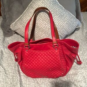Vera Bradley Red Leather Glenna Satchel